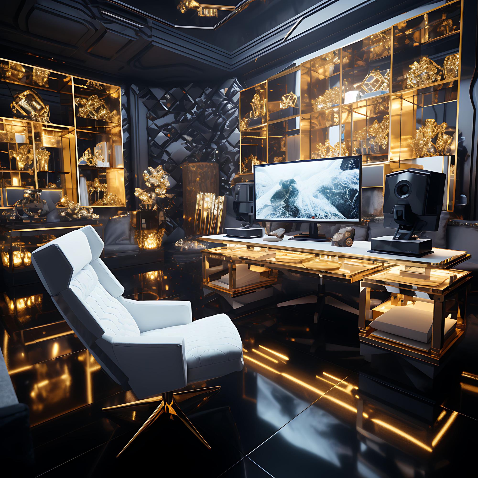 Workshop interior with gaming stations