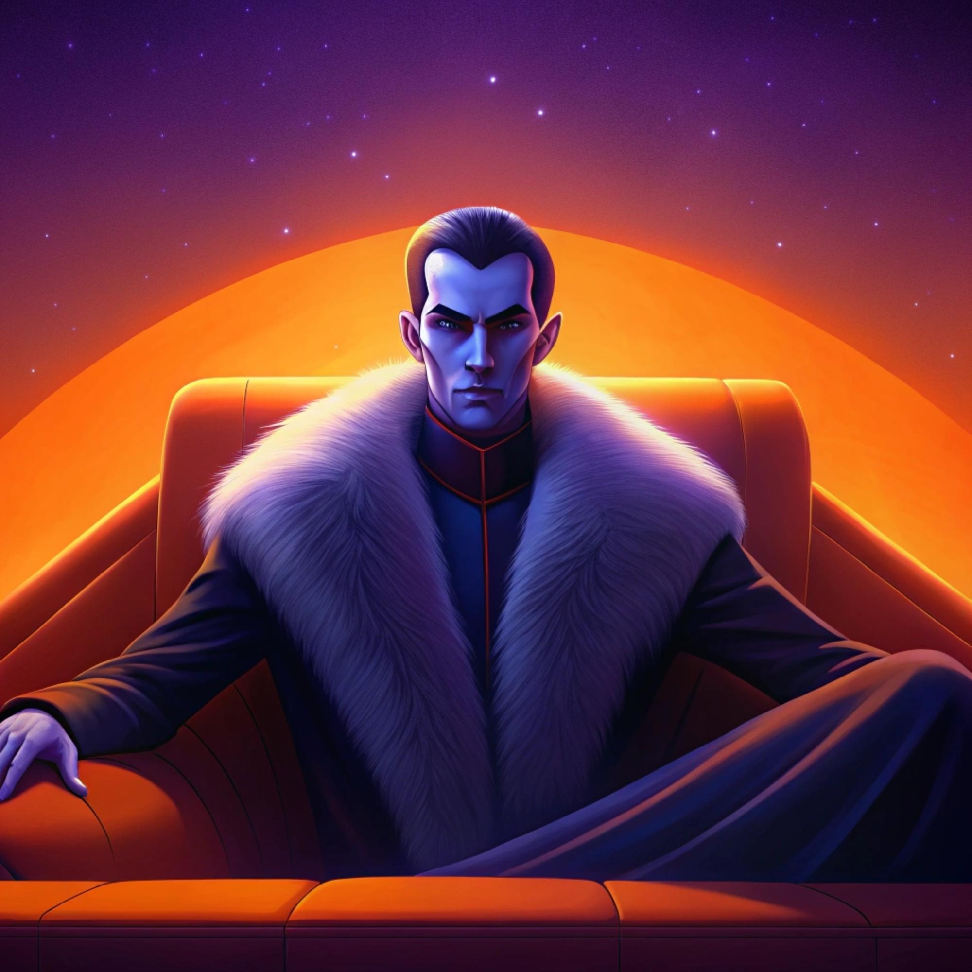 Stylized in-game character portrait